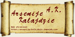 Arsenije Kalajdžić vizit kartica
